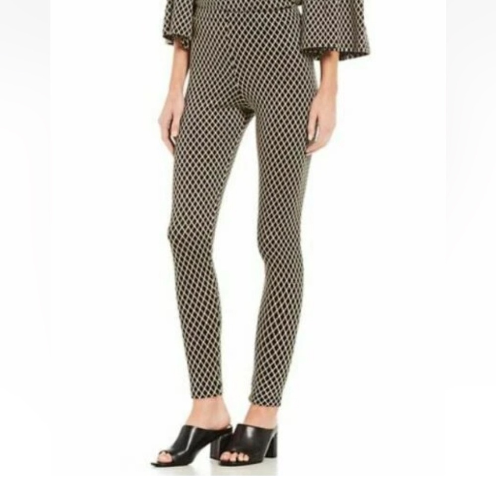 Bryn Walker Diamond Black and Ivory Basic Leggings Size XS Office Careerwear